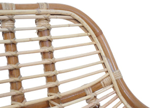 Esszimmerstuhl Küchenstuhl Korbstuhl Rattansessel Kubu Rattan Metall braun