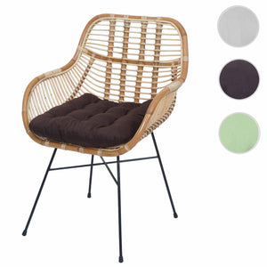 Esszimmerstuhl Küchenstuhl Korbstuhl Rattansessel Kubu Rattan Metall braun