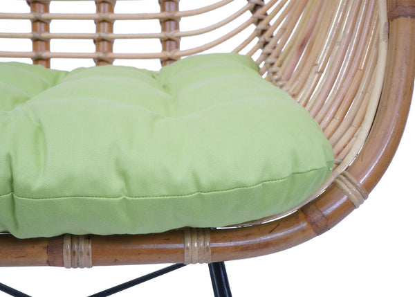 Esszimmerstuhl Küchenstuhl Korbstuhl Rattansessel Kubu Rattan Metall grün