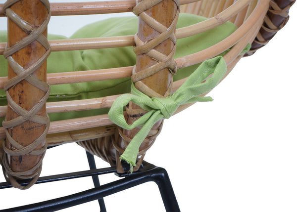 Esszimmerstuhl Küchenstuhl Korbstuhl Rattansessel Kubu Rattan Metall grün