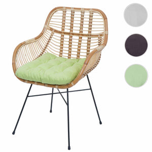 Esszimmerstuhl Küchenstuhl Korbstuhl Rattansessel Kubu Rattan Metall grün