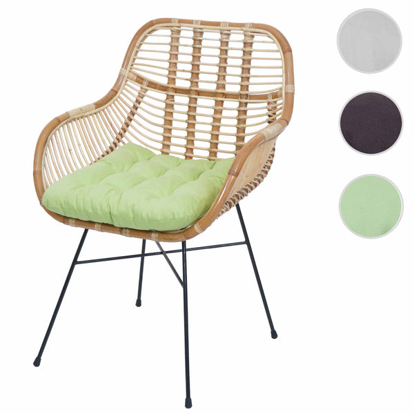 Esszimmerstuhl Küchenstuhl Korbstuhl Rattansessel Kubu Rattan Metall grün