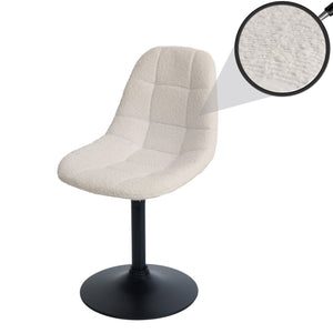 Esszimmerstuhl Küchenstuhl Drehstuhl Stahl Bouclé beige