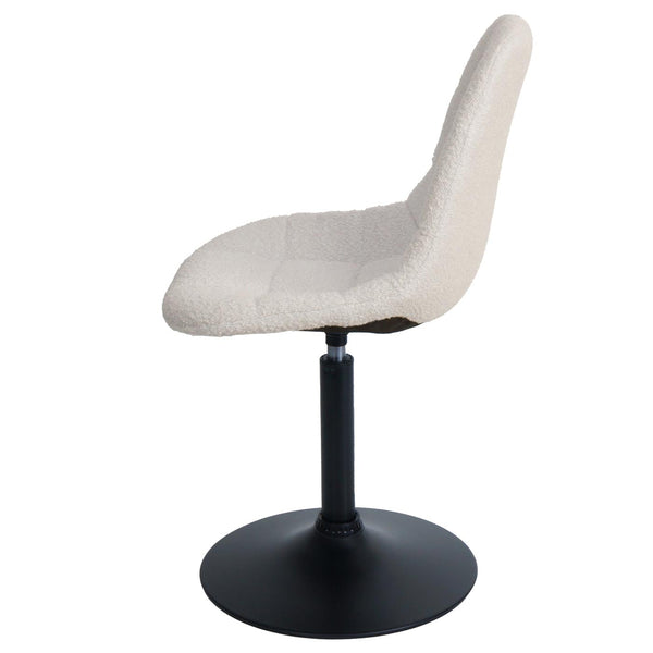 Esszimmerstuhl Küchenstuhl Drehstuhl Stahl Bouclé beige