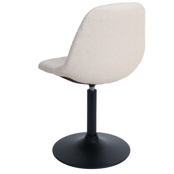 Esszimmerstuhl Küchenstuhl Drehstuhl Stahl Bouclé beige
