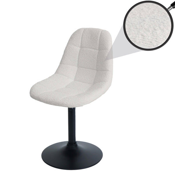 Esszimmerstuhl Küchenstuhl Drehstuhl Stahl Bouclé creme