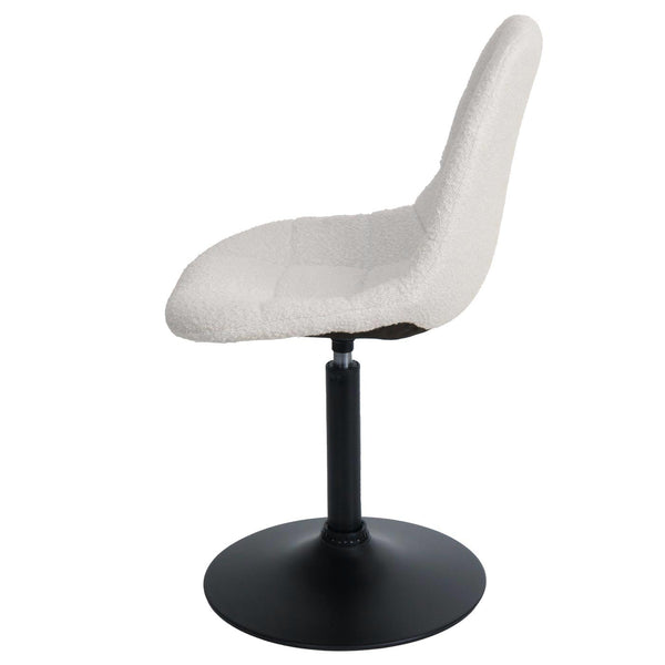 Esszimmerstuhl Küchenstuhl Drehstuhl Stahl Bouclé creme