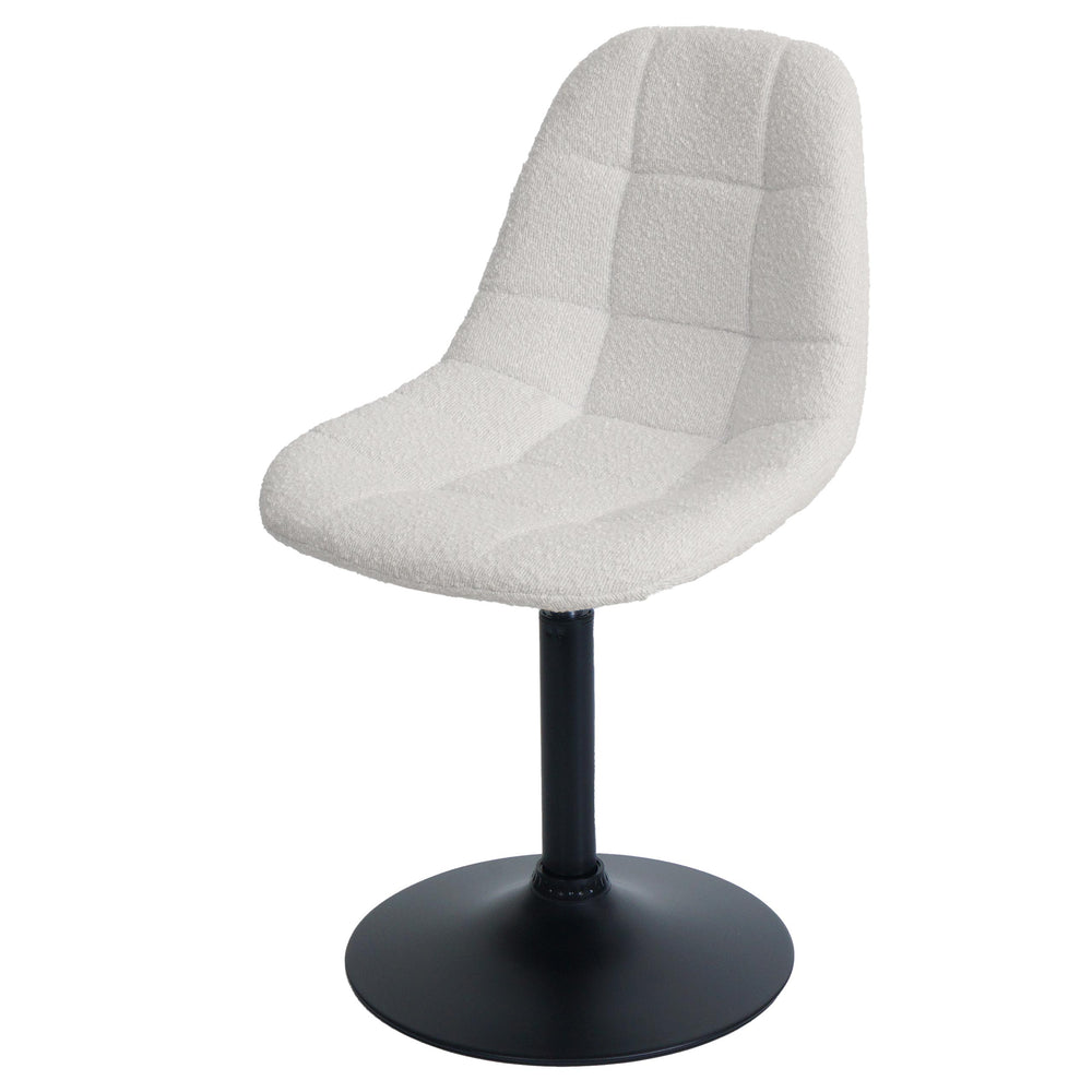 Esszimmerstuhl Küchenstuhl Drehstuhl Stahl Bouclé creme