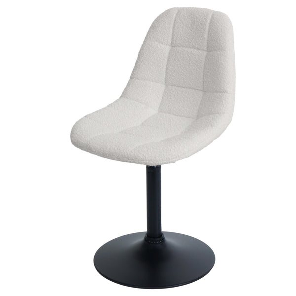 Esszimmerstuhl Küchenstuhl Drehstuhl Stahl Bouclé creme