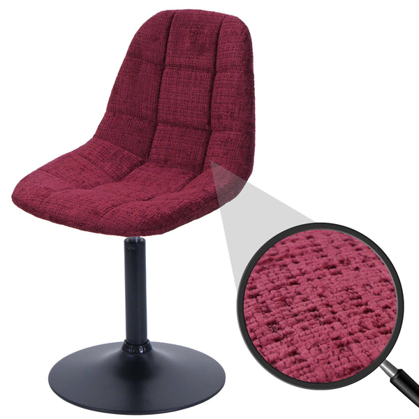 Esszimmerstuhl Küchenstuhl Drehstuhl Stahl Chenille bordeaux