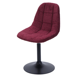 Esszimmerstuhl Küchenstuhl Drehstuhl Stahl Chenille bordeaux