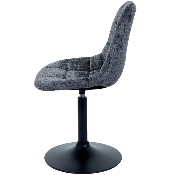 Esszimmerstuhl Küchenstuhl Drehstuhl Stahl Chenille dunkelgrau
