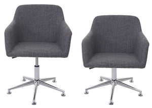 Esszimmerstuhl Drehstuhl höhenverstellbar Textil grau