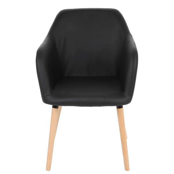 Esszimmerstuhl Küchenstuhl Retro 50er Jahre Kunstleder schwarz helle Beine