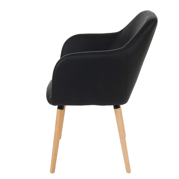 Esszimmerstuhl Küchenstuhl Retro 50er Jahre Kunstleder schwarz helle Beine