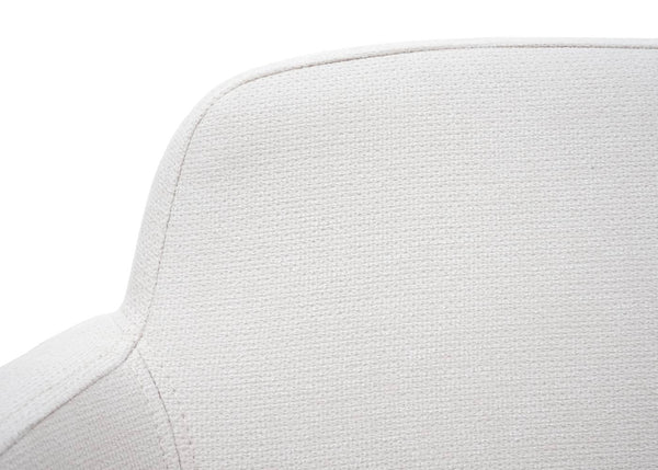 Esszimmerstuhl Polsterstuhl Küchenstuhl Armlehne Stoff Metall creme-weiss