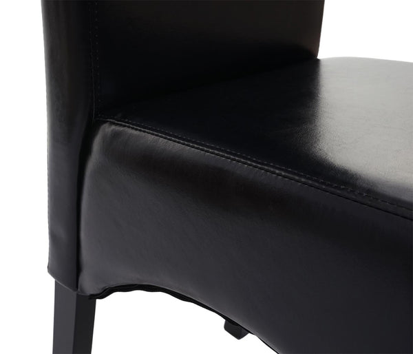 Esszimmerstuhl Küchenstuhl Leder schwarz dunkle Beine