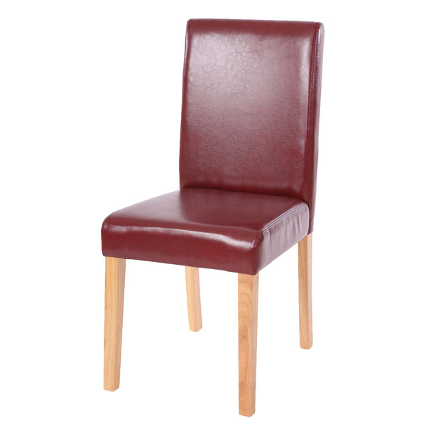 Esszimmerstuhl Küchenstuhl Kunstleder rot-braun helle Beine