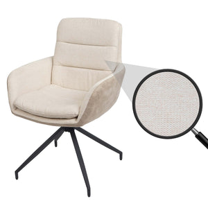 Esszimmerstuhl Küchenstuhl Lehnstuhl drehbar Auto-Position Stoff creme-beige