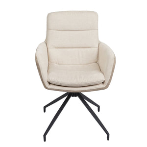 Esszimmerstuhl Küchenstuhl Lehnstuhl drehbar Auto-Position Stoff creme-beige