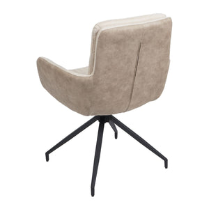 Esszimmerstuhl Küchenstuhl Lehnstuhl drehbar Auto-Position Stoff creme-beige