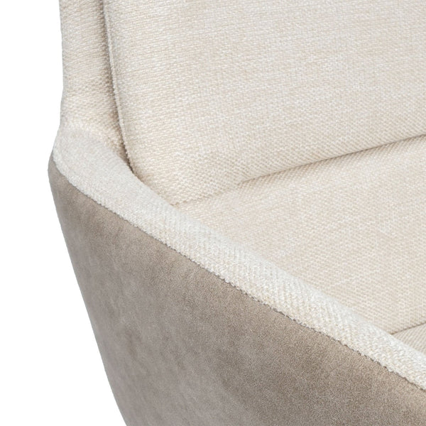 Esszimmerstuhl Küchenstuhl Lehnstuhl drehbar Auto-Position Stoff creme-beige