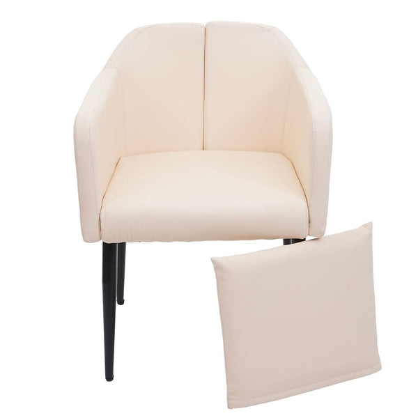 Esszimmerstuhl Küchenstuhl Lehnstuhl Kunstleder creme-beige