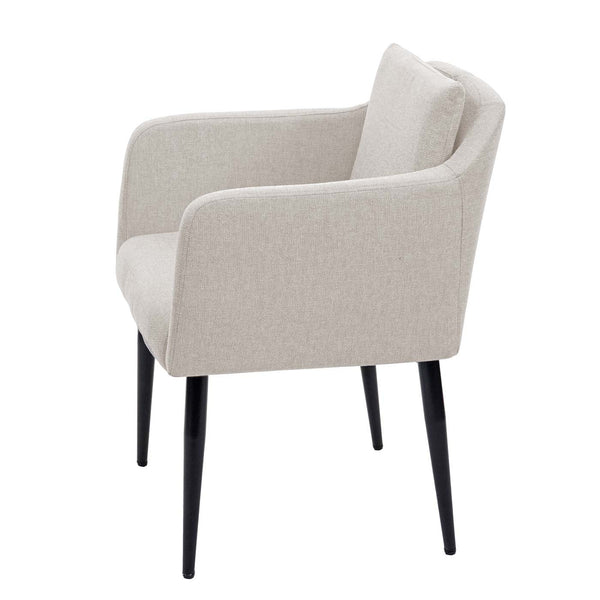 Esszimmerstuhl Küchenstuhl Lehnstuhl Stoff creme-beige