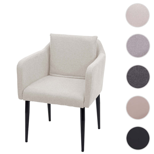 Esszimmerstuhl Küchenstuhl Lehnstuhl Stoff creme-beige