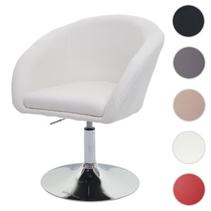 Esszimmerstuhl Drehstuhl Loungesessel Stoff creme-weiss