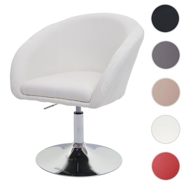 Esszimmerstuhl Drehstuhl Loungesessel Stoff creme-weiss