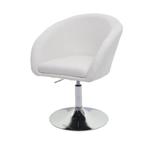 Esszimmerstuhl Drehstuhl Loungesessel Stoff creme-weiss