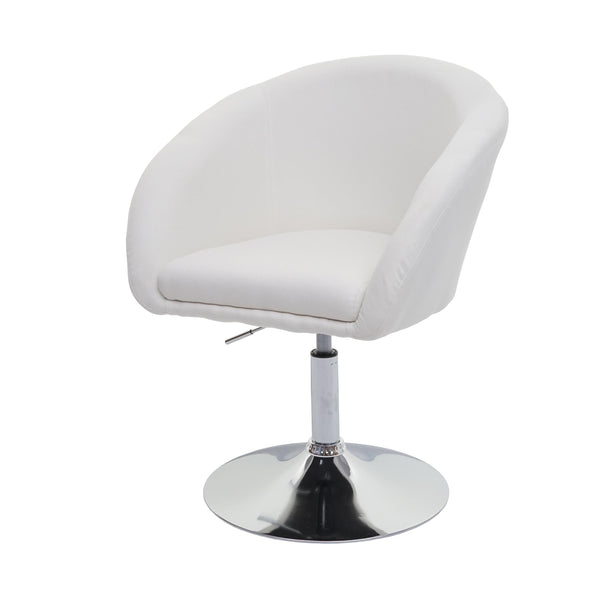 Esszimmerstuhl Drehstuhl Loungesessel Stoff creme-weiss