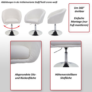 Esszimmerstuhl Drehstuhl Loungesessel Stoff dunkelgrau