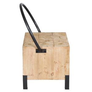 Esszimmerstuhl Besucherstuhl Hocker Industrial Metall Massivholz natur