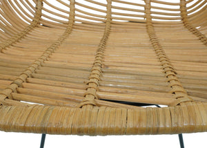 Esszimmerstuhl Küchenstuhl Korbstuhl Rattansessel Kubu Rattan Metall