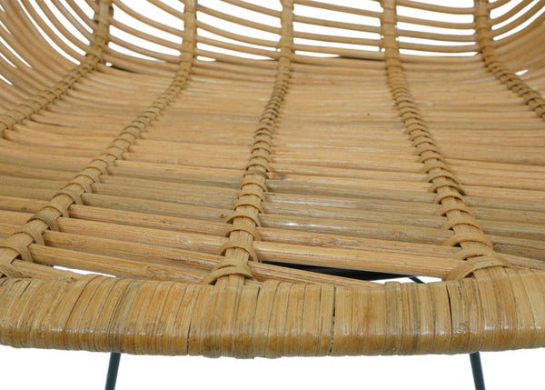 Esszimmerstuhl Küchenstuhl Korbstuhl Rattansessel Kubu Rattan Metall
