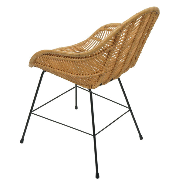 Esszimmerstuhl Küchenstuhl Korbstuhl Rattansessel Kubu Rattan Metall
