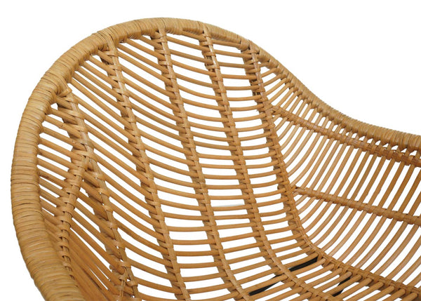 Esszimmerstuhl Küchenstuhl Korbstuhl Rattansessel Kubu Rattan Metall