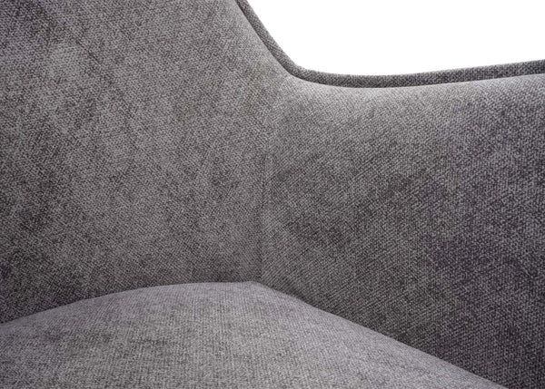Esszimmerstuhl Küchenstuhl Polsterstuhl Armlehne Stoff Metall dunkelgrau