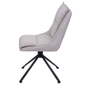 Esszimmerstuhl Küchenstuhl drehbar Auto-Return Stoff Öko-Tex creme-beige