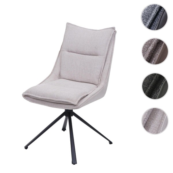 Esszimmerstuhl Küchenstuhl drehbar Auto-Return Stoff Öko-Tex creme-beige