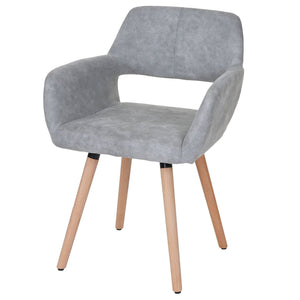 Esszimmerstuhl Küchenstuhl Retro 50er Jahre Textil vintage betongrau helle Beine