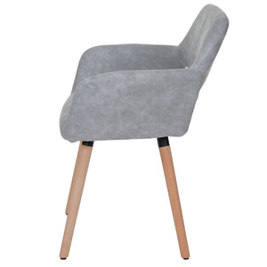 Esszimmerstuhl Küchenstuhl Retro 50er Jahre Textil vintage betongrau helle Beine