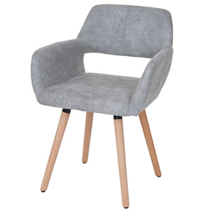 Esszimmerstuhl Küchenstuhl Retro 50er Jahre Textil vintage betongrau helle Beine