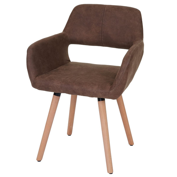 Esszimmerstuhl Küchenstuhl Retro 50er Jahre Textil vintage braun helle Beine