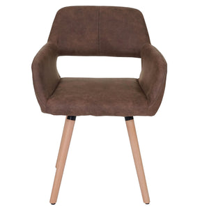 Esszimmerstuhl Küchenstuhl Retro 50er Jahre Textil vintage braun helle Beine