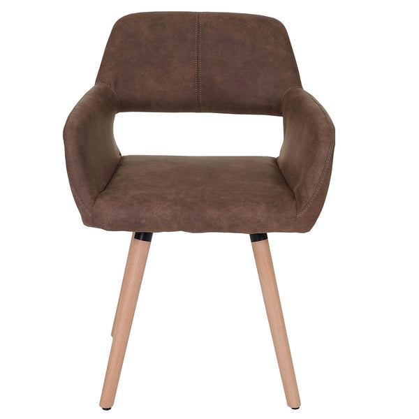 Esszimmerstuhl Küchenstuhl Retro 50er Jahre Textil vintage braun helle Beine
