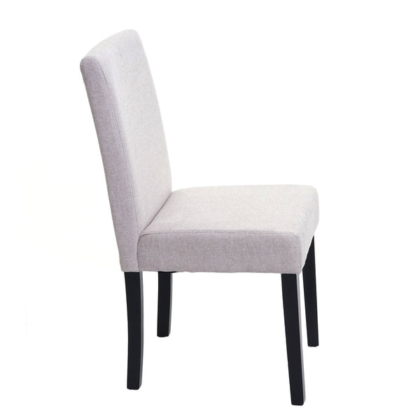 Esszimmerstuhl Küchenstuhl Stoff creme-beige dunkle Beine