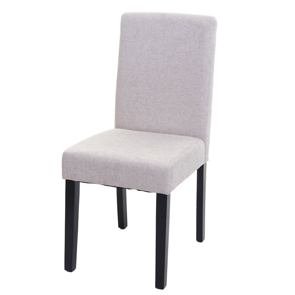 Esszimmerstuhl Küchenstuhl Stoff creme-beige dunkle Beine